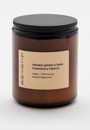 Свеча ароматическая Arome Le Comptoir De Paris Тиковое дерево и табак / TEAKWOOD & TOBACCO, 240 г. Цвет: прозрачный
