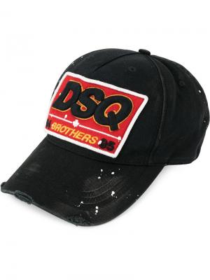 Бейсбольная кепка с заплаткой DSQ Dsquared2. Цвет: черный