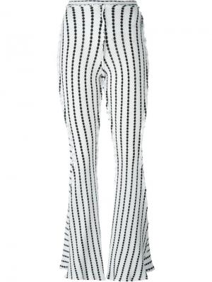Расклешенные брюки в полоску Richard Malone. Цвет: белый
