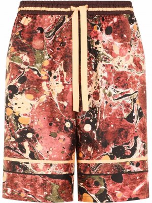 Спортивные шорты с графичным принтом Dolce & Gabbana. Цвет: красный