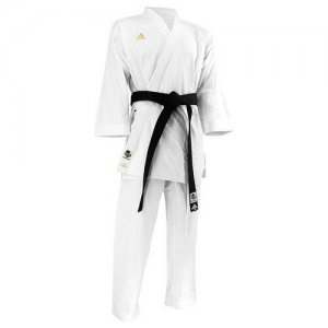 Кимоно для карате без пояса, сертификат WKF, размер 150, белый adidas. Цвет: белый