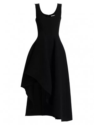 Асимметричное шерстяное платье без рукавов, черный Jason Wu Collection