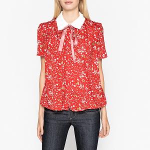 Рубашка с принтом и завязками, короткие рукава SISTER JANE. Цвет: наб. рисунок красный