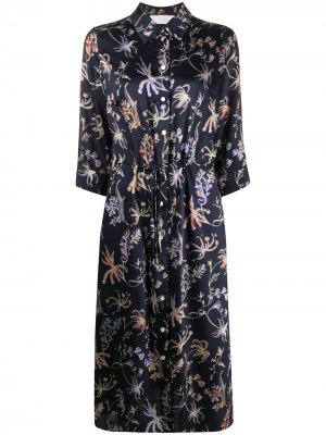 Платье-рубашка с цветочным принтом Peter Pilotto. Цвет: синий