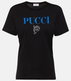 Футболка из хлопкового джерси с логотипом PUCCI, белый Pucci