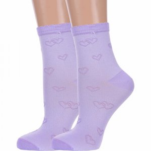 Носки , 2 пары, размер 23, фиолетовый LorenzLine. Цвет: фиолетовый/сиреневый