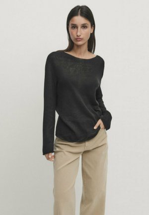 Вязаный свитер , цвет black Massimo Dutti