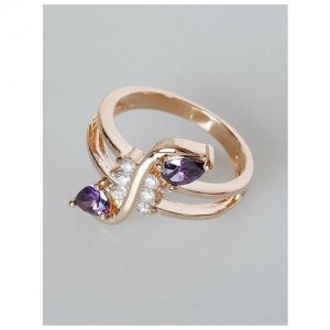 Кольцо помолвочное , аметист, размер 16, фиолетовый Lotus Jewelry. Цвет: фиолетовый