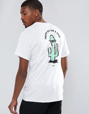 Свободная футболка с принтом Cactus на спине OK-YO. Цвет: белый