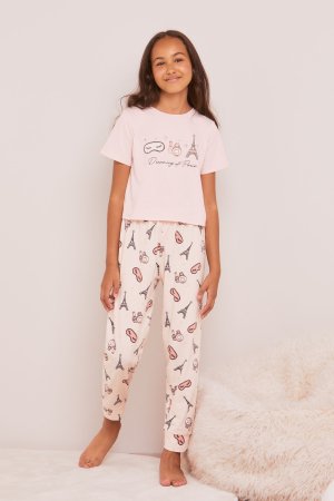 Пижама с короткими рукавами и длинными штанинами , розовый Lipsy