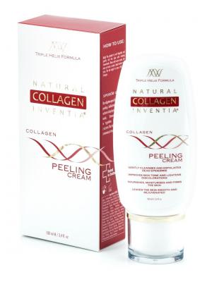 Скраб коллагеновый Collagen Peeling Сream Natural Inventia. Цвет: прозрачный, белый, красный