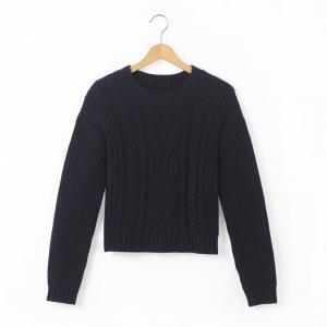 Пуловер короткий 10 - 16 лет R essentiel. Цвет: синий морской,экрю