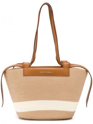 Панельная сумка-тоут плетеного дизайна Elena Ghisellini. Цвет: коричневый
