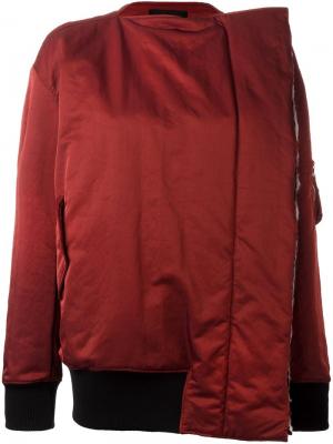 Куртка со смещенной молнией Yang Li. Цвет: красный