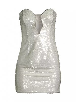 Мини-платье Jinxa с вырезами и пайетками , цвет beige sequin Bardot