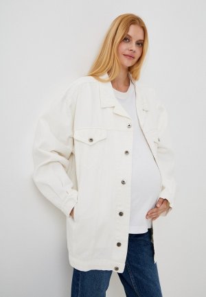 Куртка джинсовая Mams Mam's. Цвет: белый