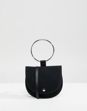 Черная сумка через плечо с декоративным кольцом -Черный Monki