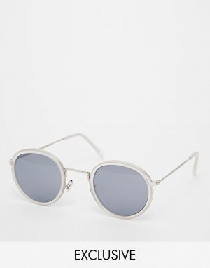 Круглые солнцезащитные очки в прозрачной оправе Reclaimed Vintage