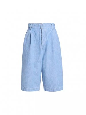 Джинсовые шорты в стиле милитари с поясом , синий Kenzo