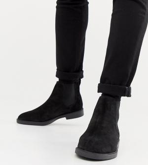 Черные замшевые ботинки челси Pull&Bear. Цвет: черный