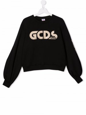 Толстовка с вышитым логотипом Gcds Kids. Цвет: черный