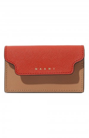 Кожаный футляр для кредитных карт Marni. Цвет: оранжевый