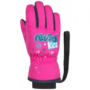 Перчатки детские, размер 5, розовый Reusch. Цвет: зеленый/синий