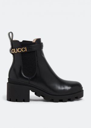 Ботинки Leather Chelsea, черный Gucci