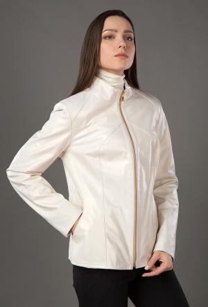 Женская белая кожаная куртка ARMANDO DIAZ. Цвет: белый