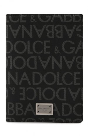 Текстильная обложка для паспорта Dolce & Gabbana. Цвет: серый