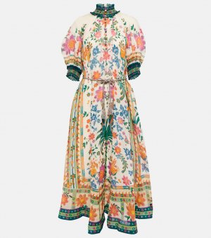 Платье макси рами с принтом имбирного цвета ZIMMERMANN, разноцветный Zimmermann