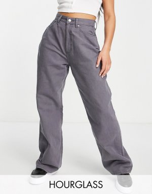 Выбеленные серые брюки с широкими штанинами в винтажном стиле Hourglass-Серый ASOS DESIGN
