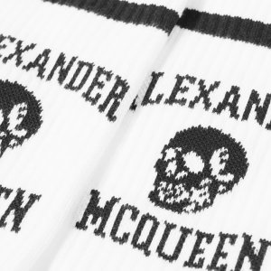 Носки с логотипом Varsity Skull, белый/черный Alexander McQueen