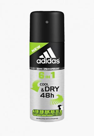 Дезодорант adidas Anti-perspirant Spray Male, 150 мл 6 in 1. Цвет: прозрачный