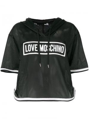 Баскетбольная футболка с капюшоном Love Moschino. Цвет: чёрный