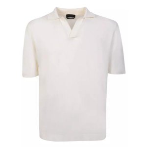 Футболка cream cotton polo shirt Dell'Oglio, белый Dell'Oglio