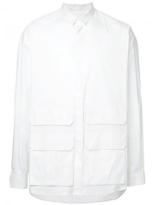 Рубашка с карманами клапанами Juun.J. Цвет: белый