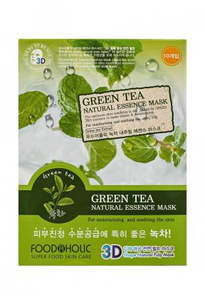 Набор масок 10 шт. FoodaHolic Тканевая с натуральным экстрактом зелёного чая, 23 гр