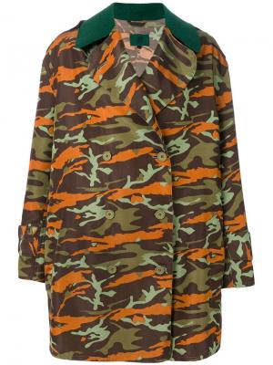 Двубортное пальто с камуфляжным принтом Jean Paul Gaultier Pre-Owned. Цвет: разноцветный
