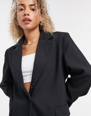 Пиджак в стиле oversized черного цвета -Черный цвет Weekday