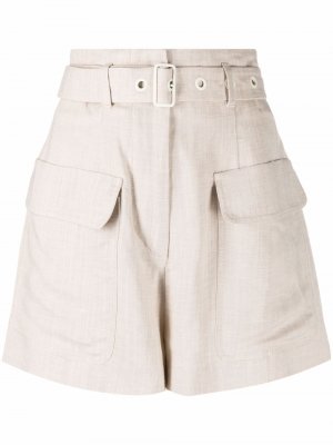Belted high-waist shorts Tela. Цвет: бежевый