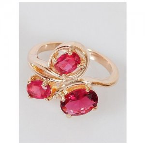 Кольцо помолвочное , корунд, размер 19, красный Lotus Jewelry. Цвет: красный