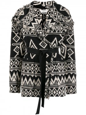 Кардиган-пальто с абстрактным узором Isabel Marant Étoile. Цвет: черный