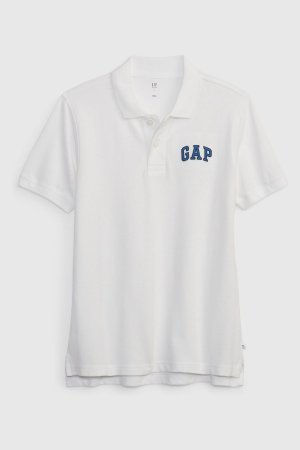 Рубашка-поло с короткими рукавами и логотипом Gap, белый GAP