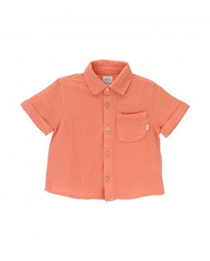 Рубашка с короткими рукавами и карманом для мальчика, апельсин KNOT