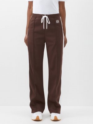 Спортивные брюки из джерси с вышивкой anagram, коричневый Loewe