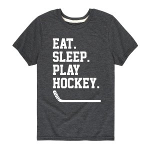 Хоккейная футболка для мальчиков 8–20 лет, есть, спать, играть , серый Licensed Character