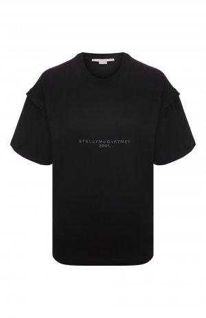 Хлопковая футболка Stella McCartney. Цвет: чёрный