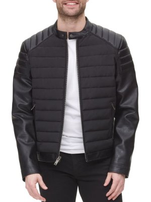 Стеганая куртка классического кроя для мотокросса Dkny, черный DKNY