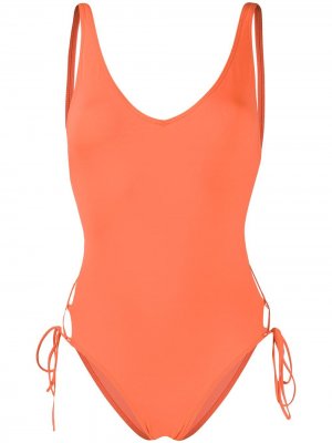 Слитный купальник Sian со шнуровкой Swimwear. Цвет: оранжевый